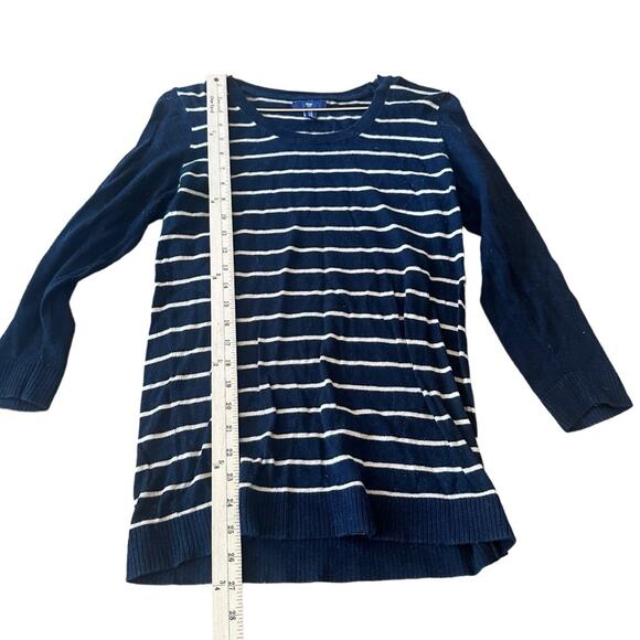 Gap factory 3/4 Sleeve 100% Cotton Black and Tan Striped Sweater - Picture 2 of 6